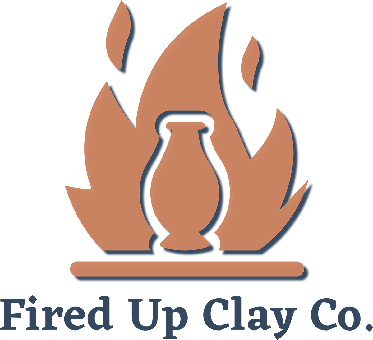 Fired Up Clay Co. logo community pottery studio in El Paso, Texas
